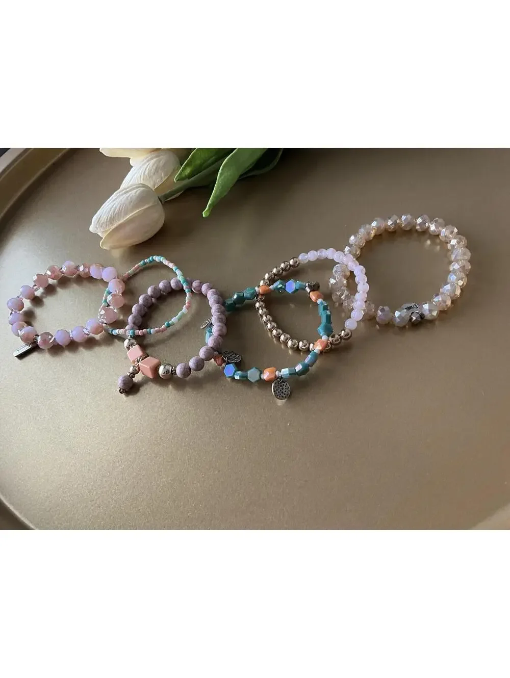 Erimish Pink Turquoise Bracelet Stack